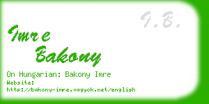 imre bakony business card